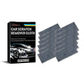 Pack of 12 white car scratch remover cloths showing 10x20cm dimensions for automotive paint repair.