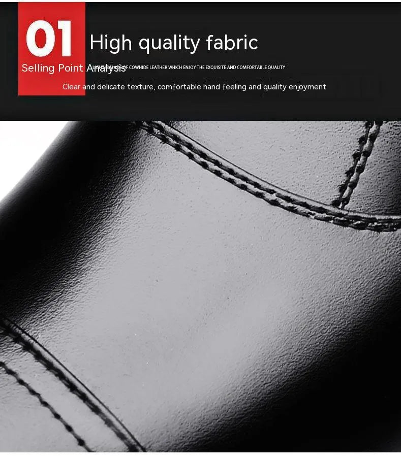 Winter real leather fleece lining men's casual cotton shoes black colour with rubber sole