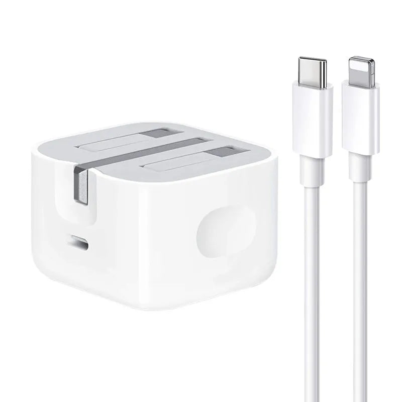 20W British Standard PD charger with TYPE-C interface for mobile phone and tablet, optional 1m or 2m cable