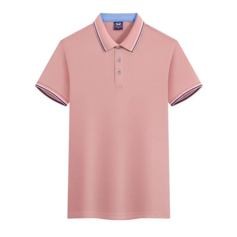 Ice silk quick-drying work polo shirt in slim fit with short sleeves, shown in blue gray colour option