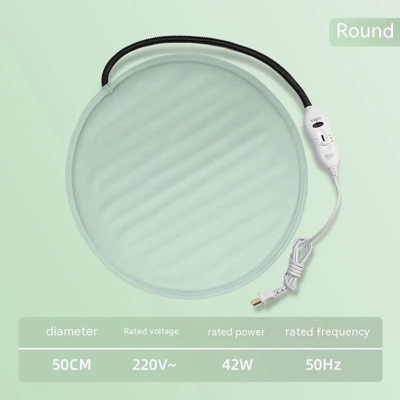 Electric pet heating pad in round or square size with AC 220V 45W power and three heat gears
