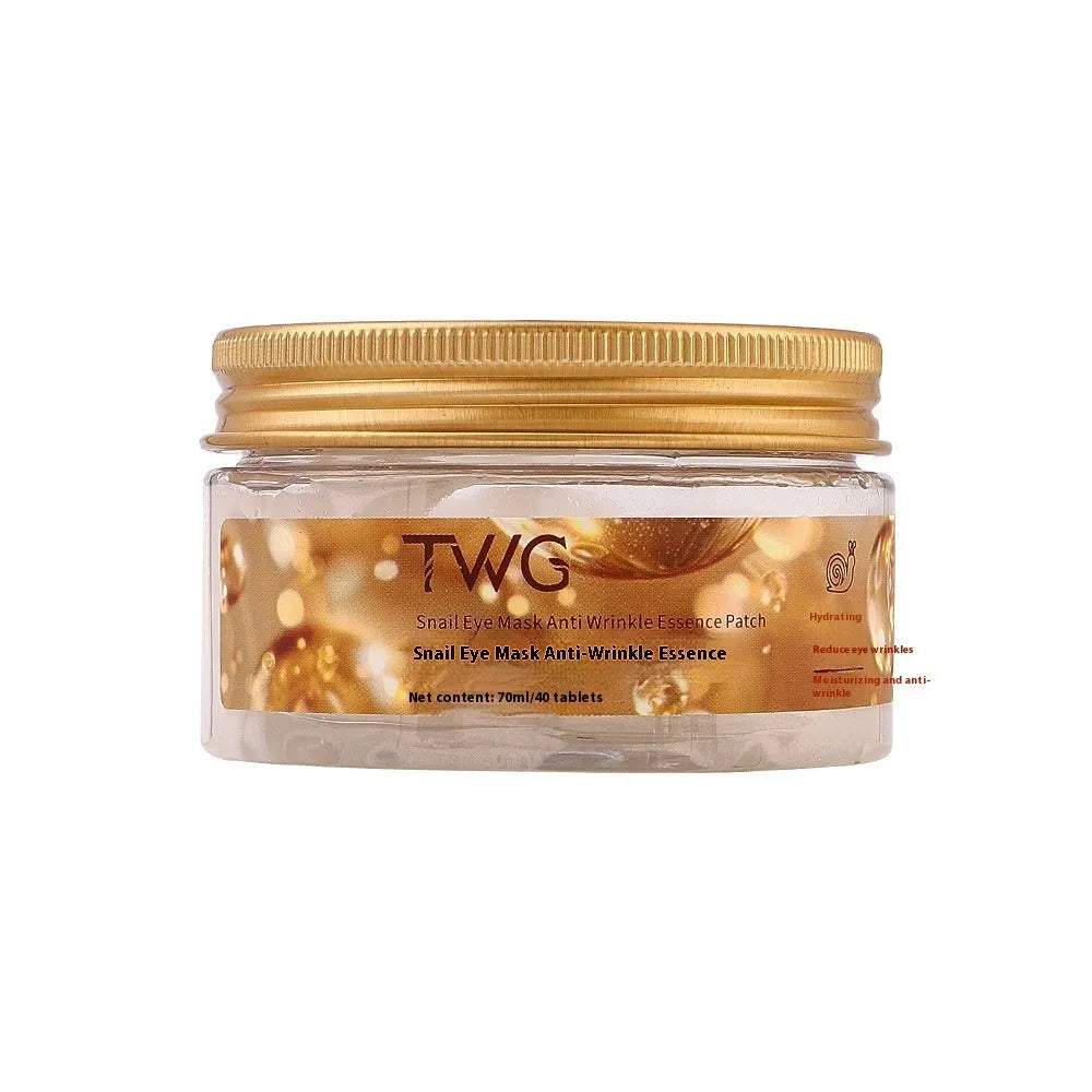 Snail essence eye mask box with 40 hydrating patches for dark circles treatment