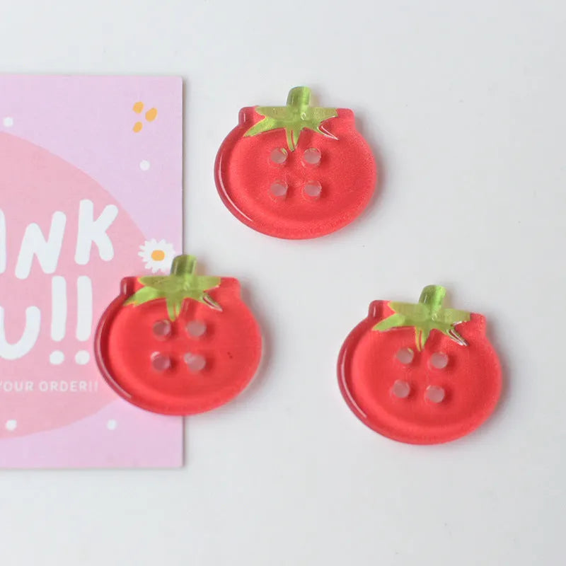 Tomato button ornament accessories in mixed colours for craft and sewing projects