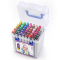48 colour oily soft-tip marker set with square rods and round and oblique head tips for hand-painted designs