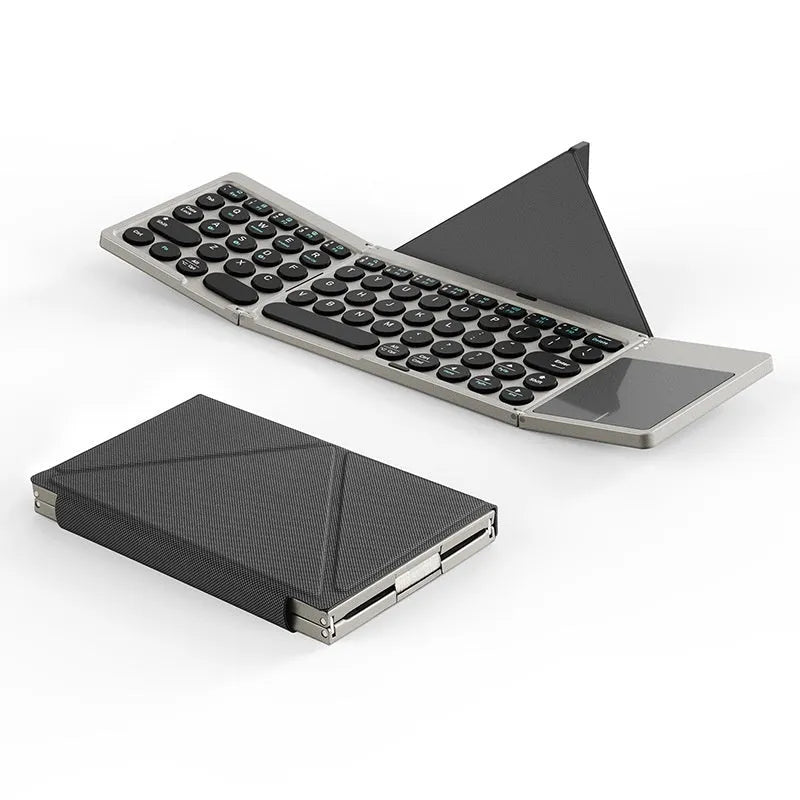 Black folding wireless Bluetooth keyboard for mobile phone notebook tablet universal
