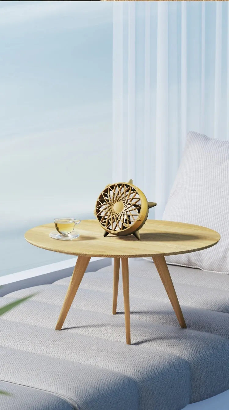 Intelligent induction fan without button design, USB powered, brushless motor, ambient light, 162x162x103mm, Force Yellow colour