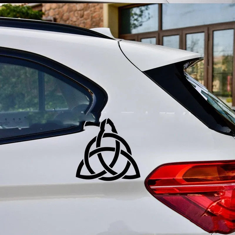 Waterproof car body decal sticker on vehicle exterior in black, white, or laser colour options.