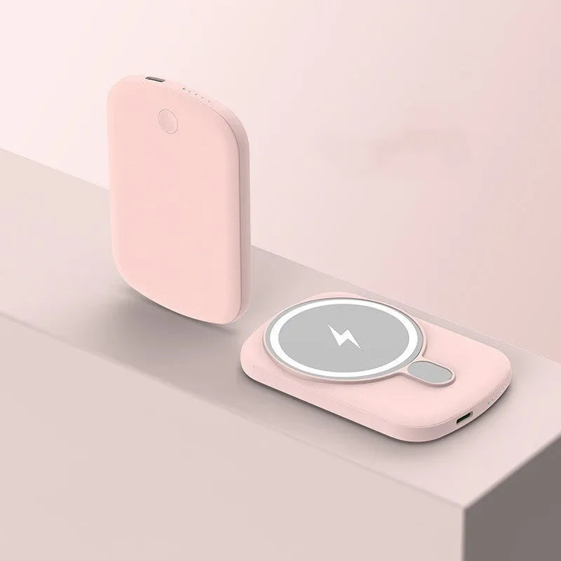 Magsafe magnetic absorption power bank in Barbie Pink, Gentleman's Black, Ivory White, or Lightning Purple colour options