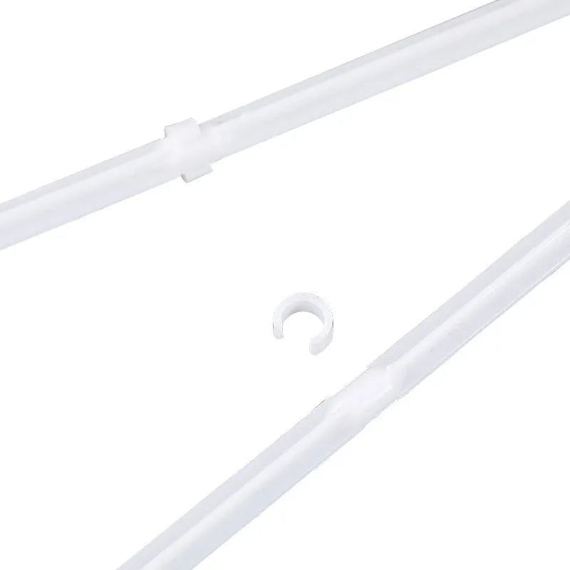 Pack of ten white plastic car window flagpole holder clips on a car window.