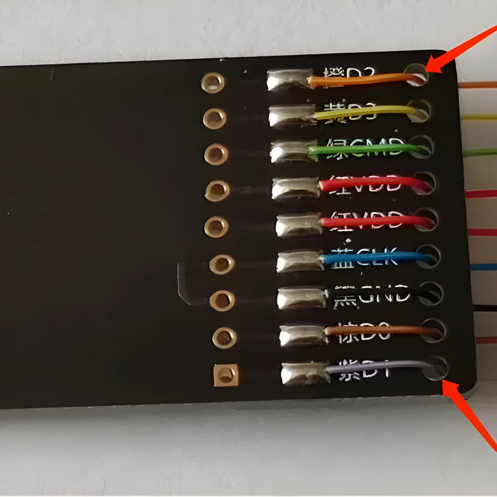 EMMC read write tool for car audio maintenance with SD card PCB port connectivity