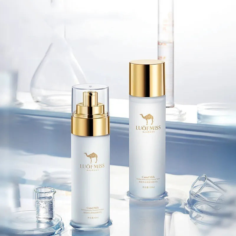 Camel milk moisturising set with 120ml water essence and 80ml milk for various skin types