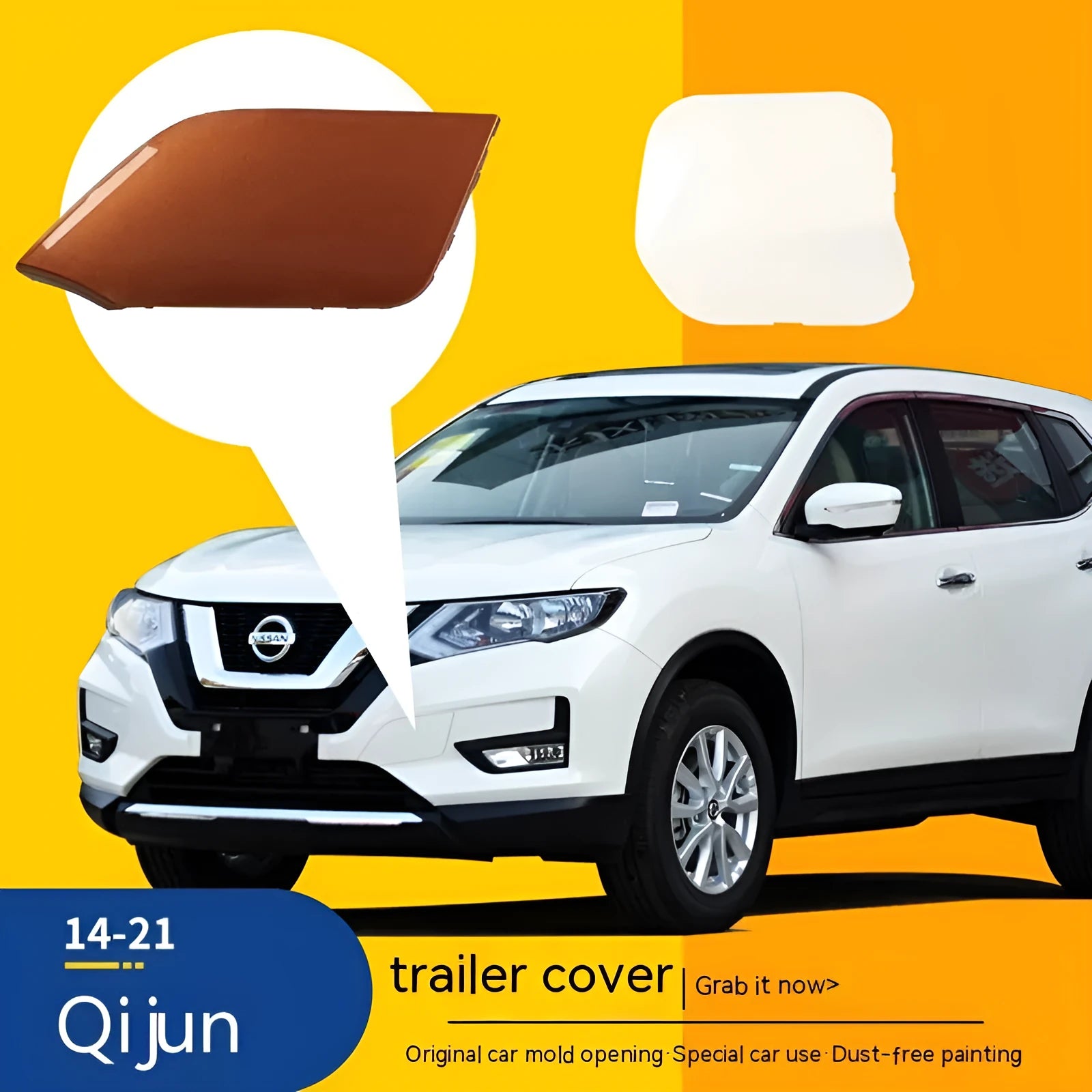 Nissan Qashqai front bumper replacement cover with hand-holding rope for 2014-2021 models.
