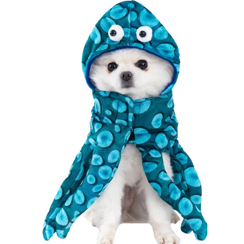 Halloween dog costume with bat wings, devil, pumpkin and scissor hand design options