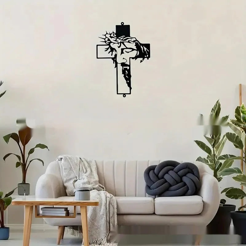 Black iron hanging decoration for living room or office, modern art style, available in 30×12cm and 30×21cm