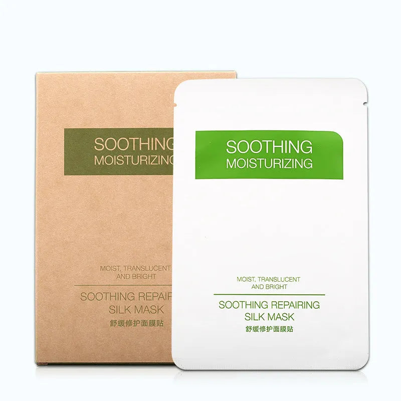 White Soothing Silk Moisturising Facial Mask sheet for sensitive skin in individual 25g packaging