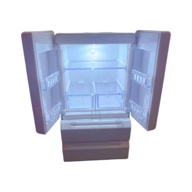 White 1:12 scale miniature candy shop model with illuminated window, measuring 11.4cm tall.