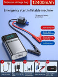 12400mAh capacity car jump starter power bank with aluminium alloy shell in EVA storage case