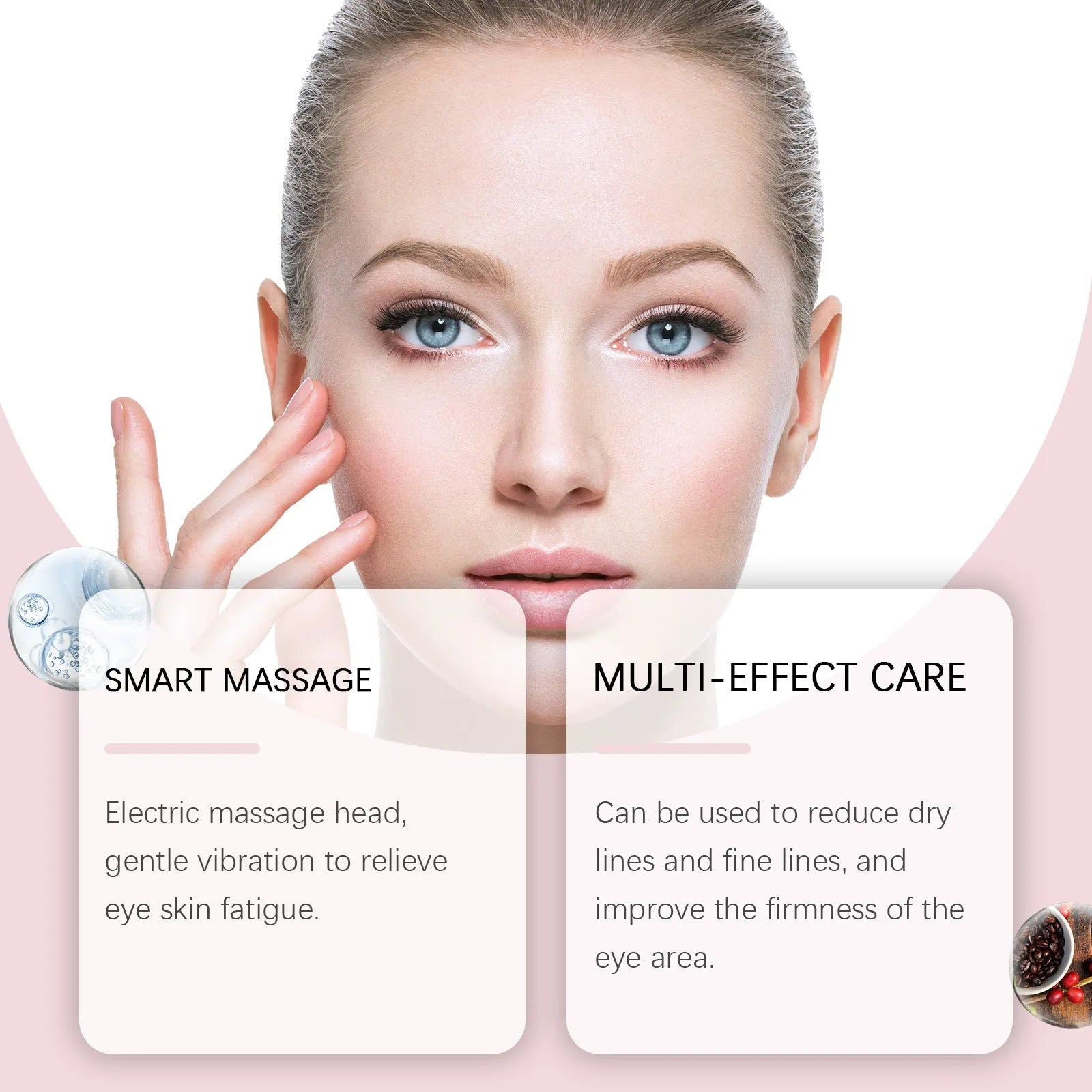 50g tube of electric firming eye cream with massage applicator, 7.7x11cm packaging
