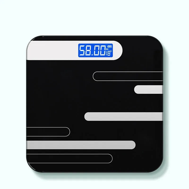 Electronic bathroom scales with cross pattern design in choice of colours with USB charging port