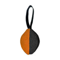 Linen tug toy with T-shaped pull tab, handcrafted in Europe from heavy-duty French linen, 14x11cm, available in blue