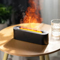 Square desktop aroma diffuser and humidifier with creative lava colourful flame lighting effect.