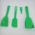 Plastic kitchen utensil set showing multifunction shovel and spaghetti serving spoon