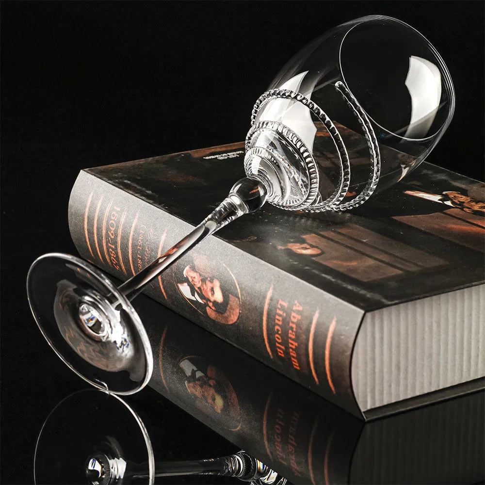 European-style vintage brushed red wine glass light luxury crystal 301-400ml capacity