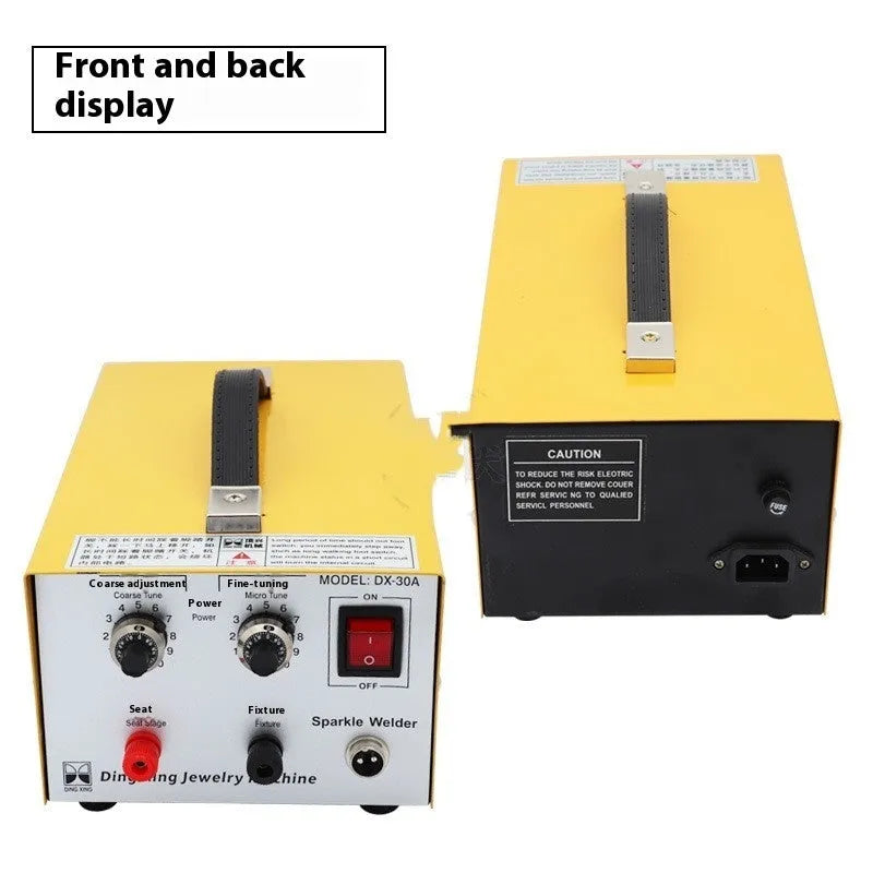 30A jewelry spot welder DC pulse welding machine with foot pedal, compact size 35x20x14cm