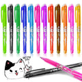 Heat-erasable gel pen set with plastic shells and stainless steel nibs in 0.5mm or 0.7mm sizes