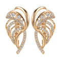 Gold-plated copper ear clips with geometric U-shaped design and micro inlaid zircon stones in colour H0195
