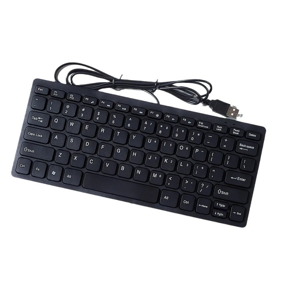 Mini USB wired keyboard in choice of black, white, pink or blue colours with compact design