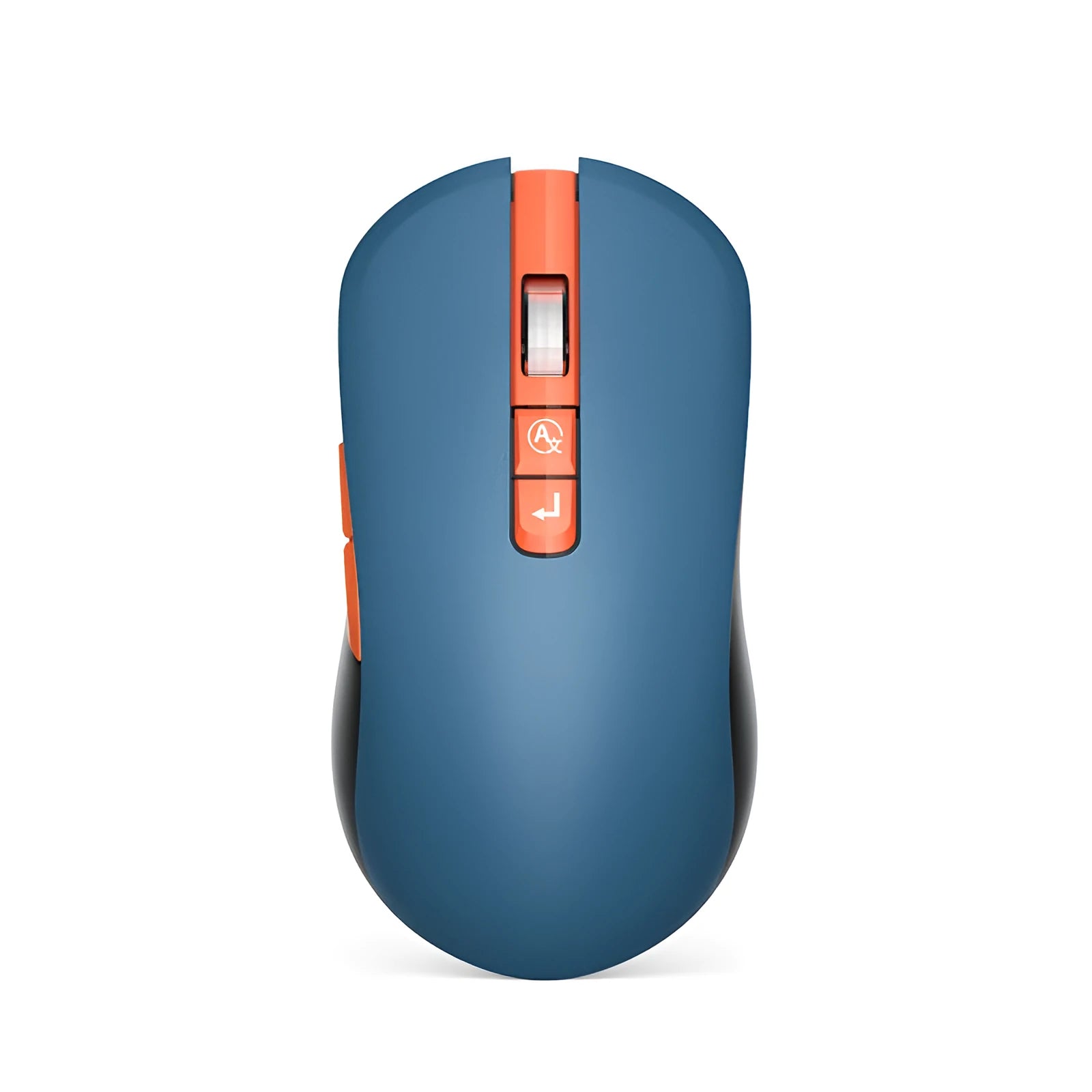 IFLYTEK wireless gaming mouse with seven buttons on a desk next to a laptop, showing its black plastic design and USB receiver.