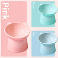 Nordic style oblique high bowl for cats in light green with smooth inner wall