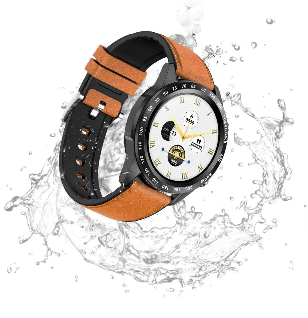 Bluetooth smart watch with call function and health monitoring on a wrist, showing a 1.3-inch screen.
