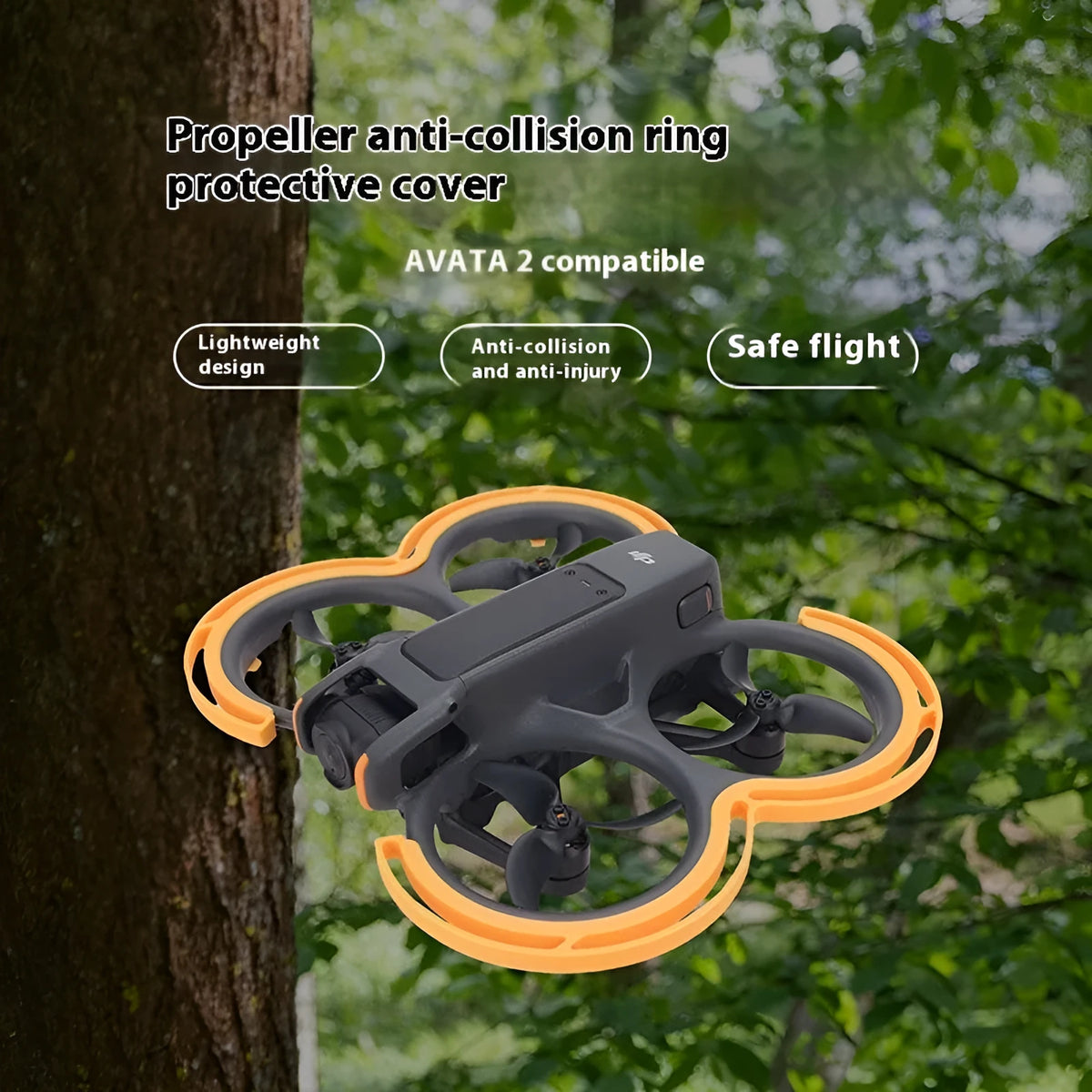 Orange ABS anticollision coil ring for Avata2 drone paddle blade protection