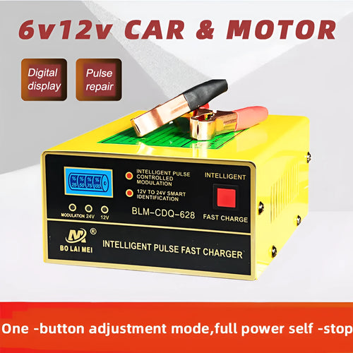 BT 168 model 12V and 24V car battery charger with American plug for lead acid batteries