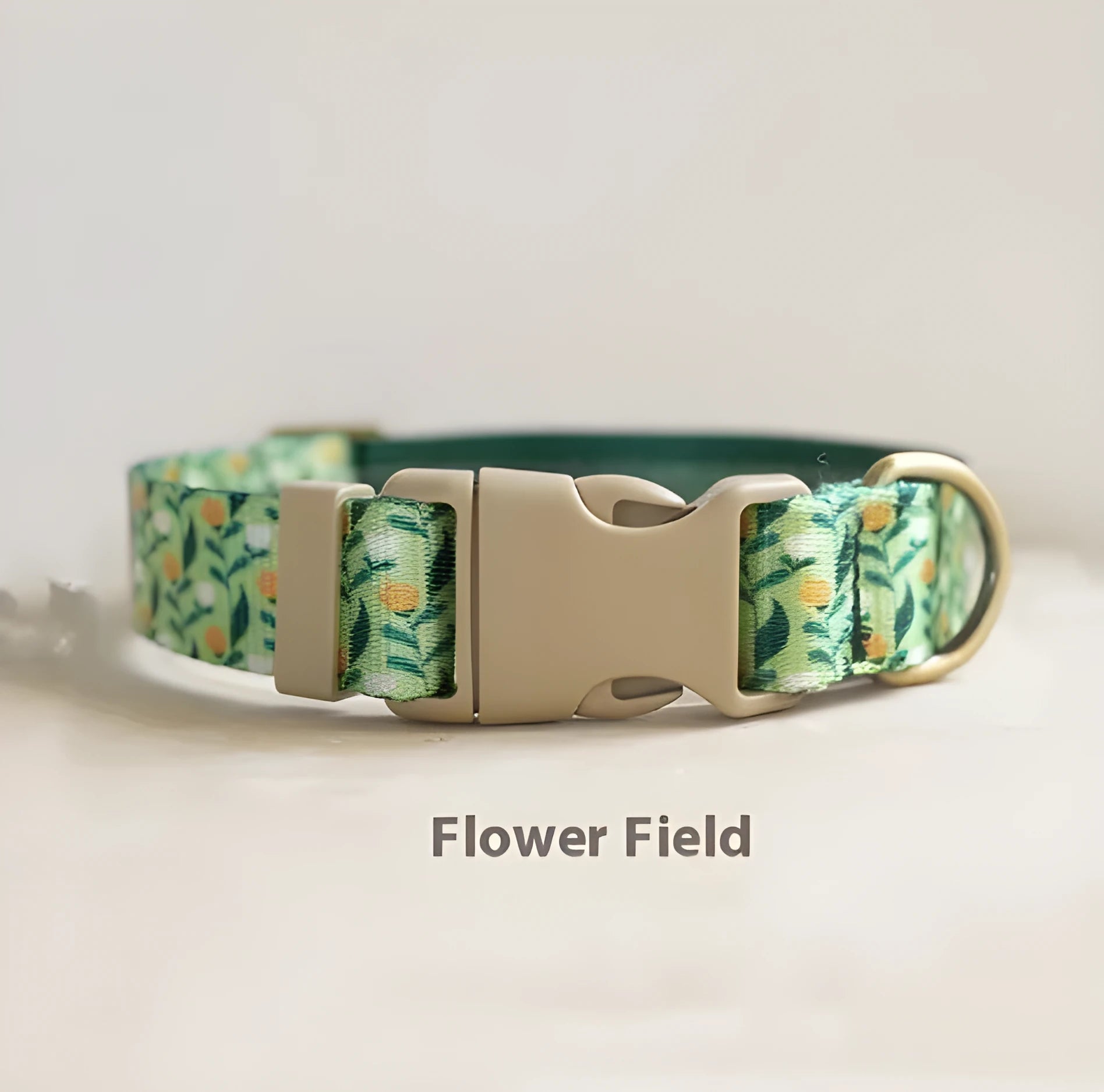 Floral pattern nylon ribbon pet collar in Hanada colour with adjustable sizing from XS to XL