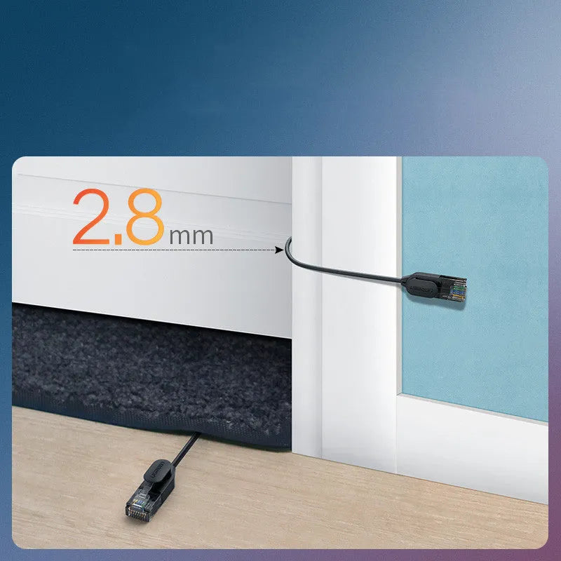 Black plastic network cable for high-speed home broadband router and computer, multiple lengths available