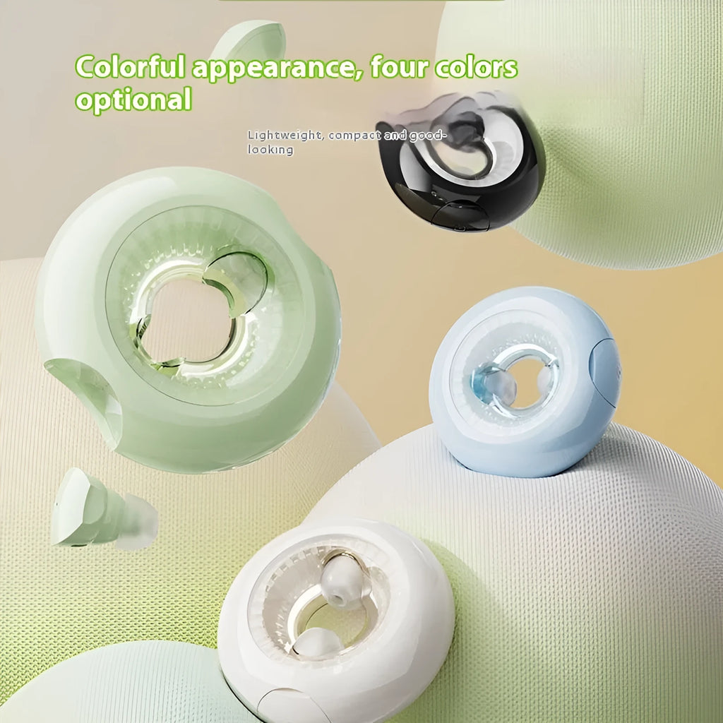 Tws Mini Stereo Donut Bluetooth Headset wireless in-ear earphones with PVC earplugs in mint green colour