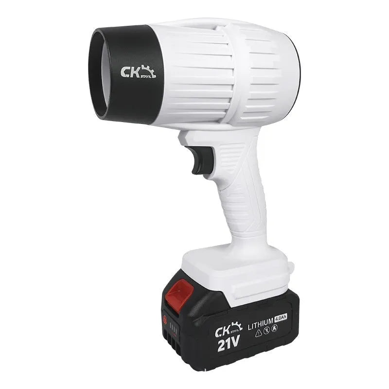 Brushless turbo fan industrial hair dryer with 21V lithium battery in green colour