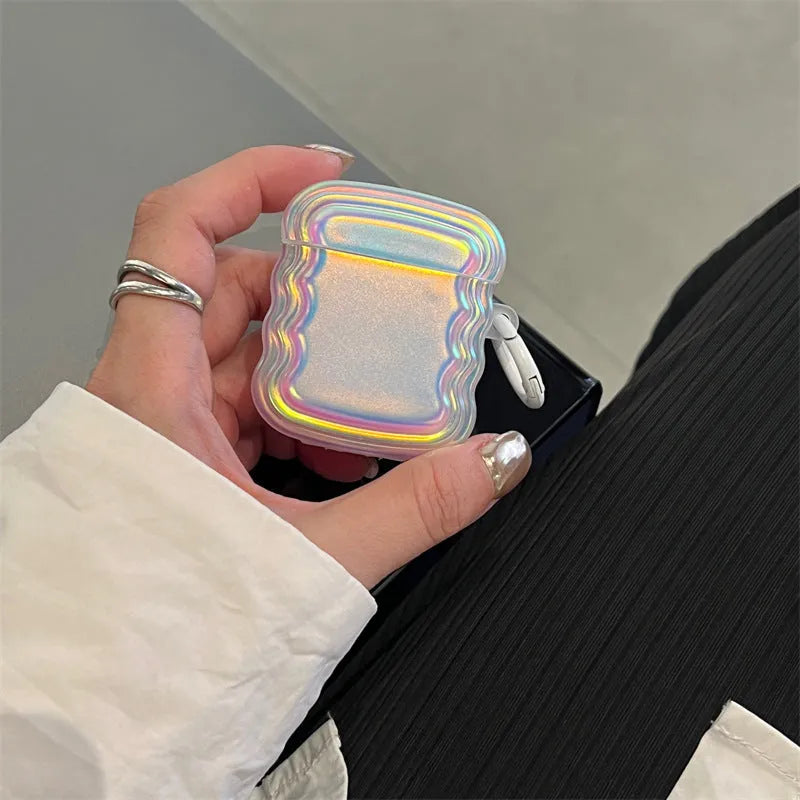 Silicone headset case with laser colour ring design for AirPods Pro and other models.