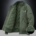 Men's fashion casual brushed jacket with baseball collar in Army Green, sizes M to 4XL
