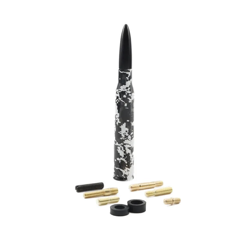 14cm bullet car antenna in camouflage green, colour black, and American flag designs for vehicle modification