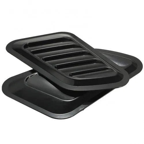 Set of two ABS plastic fake air outlet covers for car body decoration in black finish