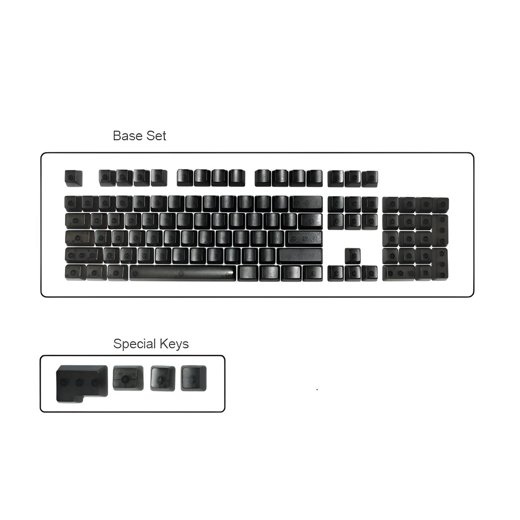 104 transparent mechanical keyboard keycaps set in PBT plastic for backlit keyboards