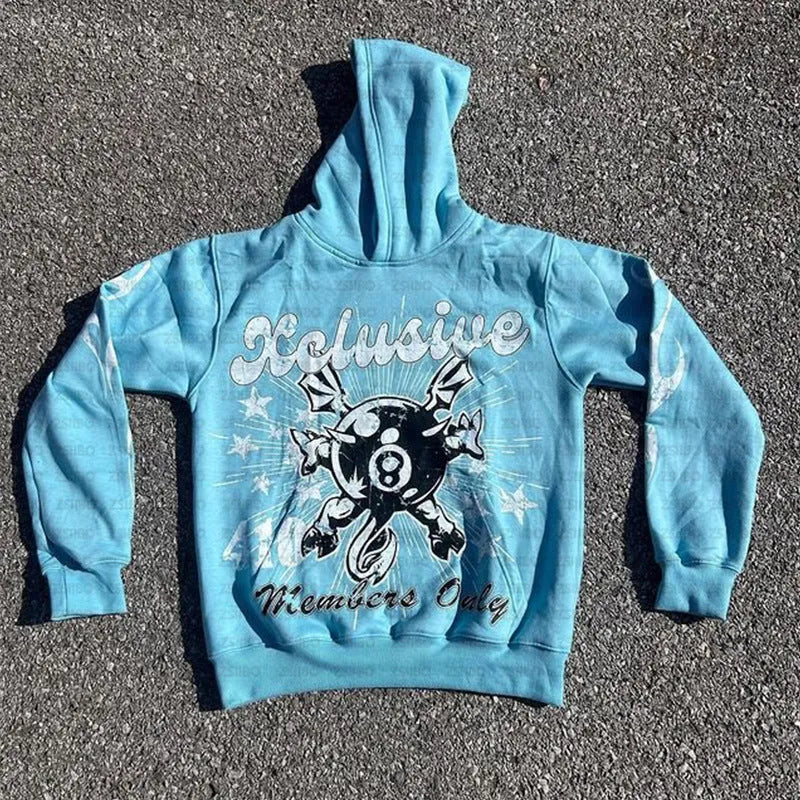 Loose street hipster pullover with personalised letter printing on the front in orange