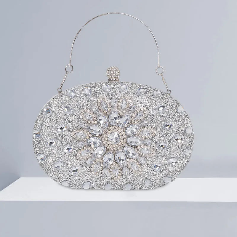 Retro European American style banquet handbag with rhinestone accents in multiple colour options