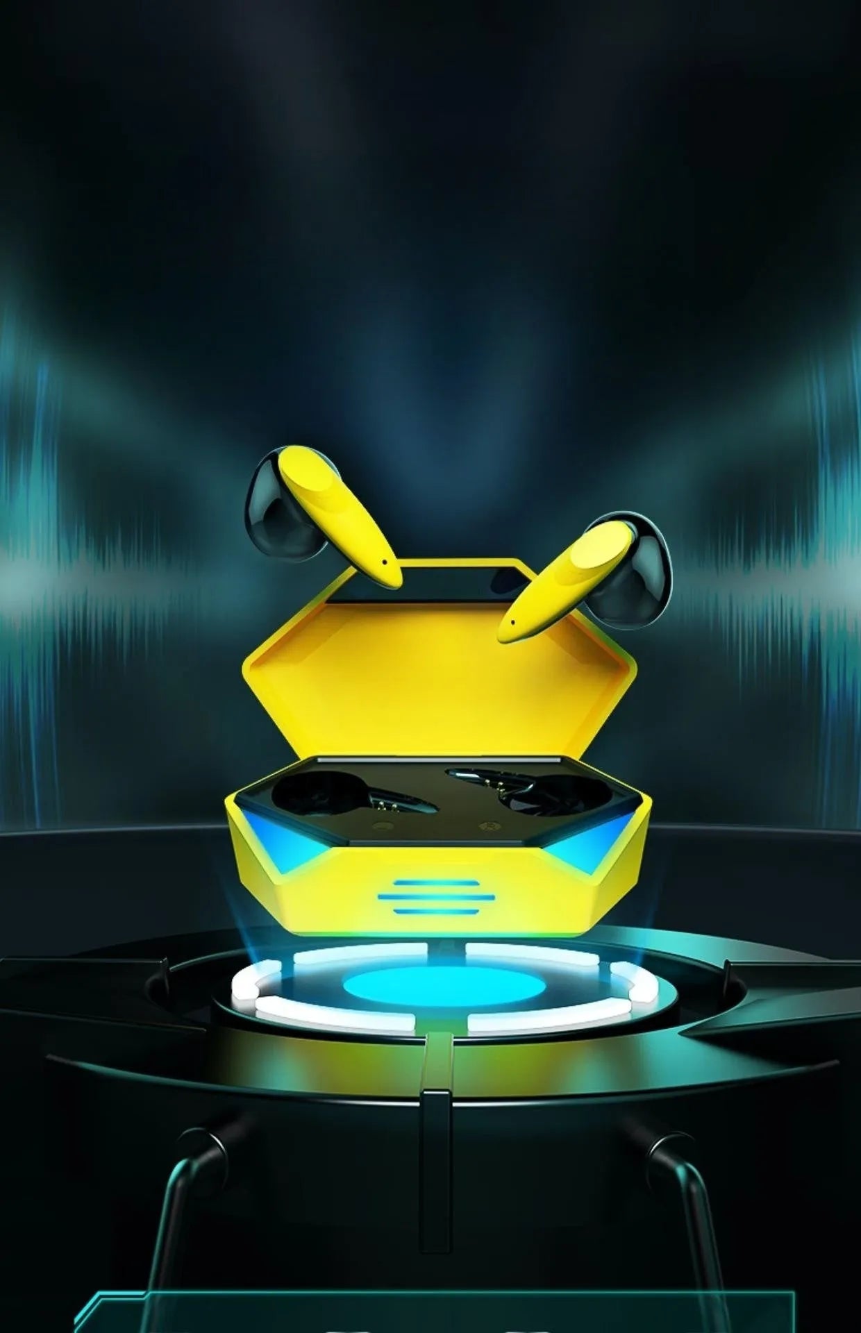G20 Bluetooth sports gaming headset in black, white or yellow colours with earplug design and charging case