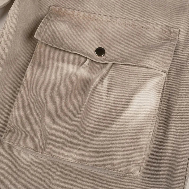 Women's marble dark A-line denim trousers with straight leg and mid-waist design
