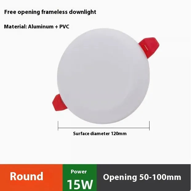 Ultra-thin square and circle aluminium LED panel lights with adjustable mounting holes.